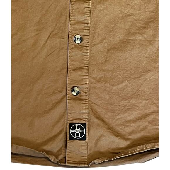 Lincoln Outfitters Classic Fit Golden Brown Men's XLR Button Down Shirt - Picture 2 of 6